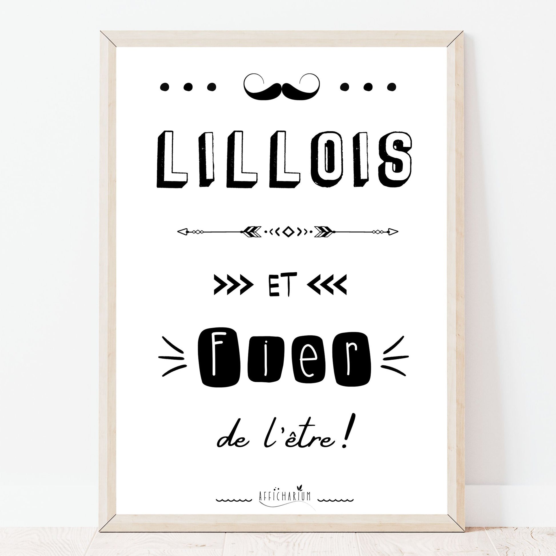 affiche lillois et fier de letre noir